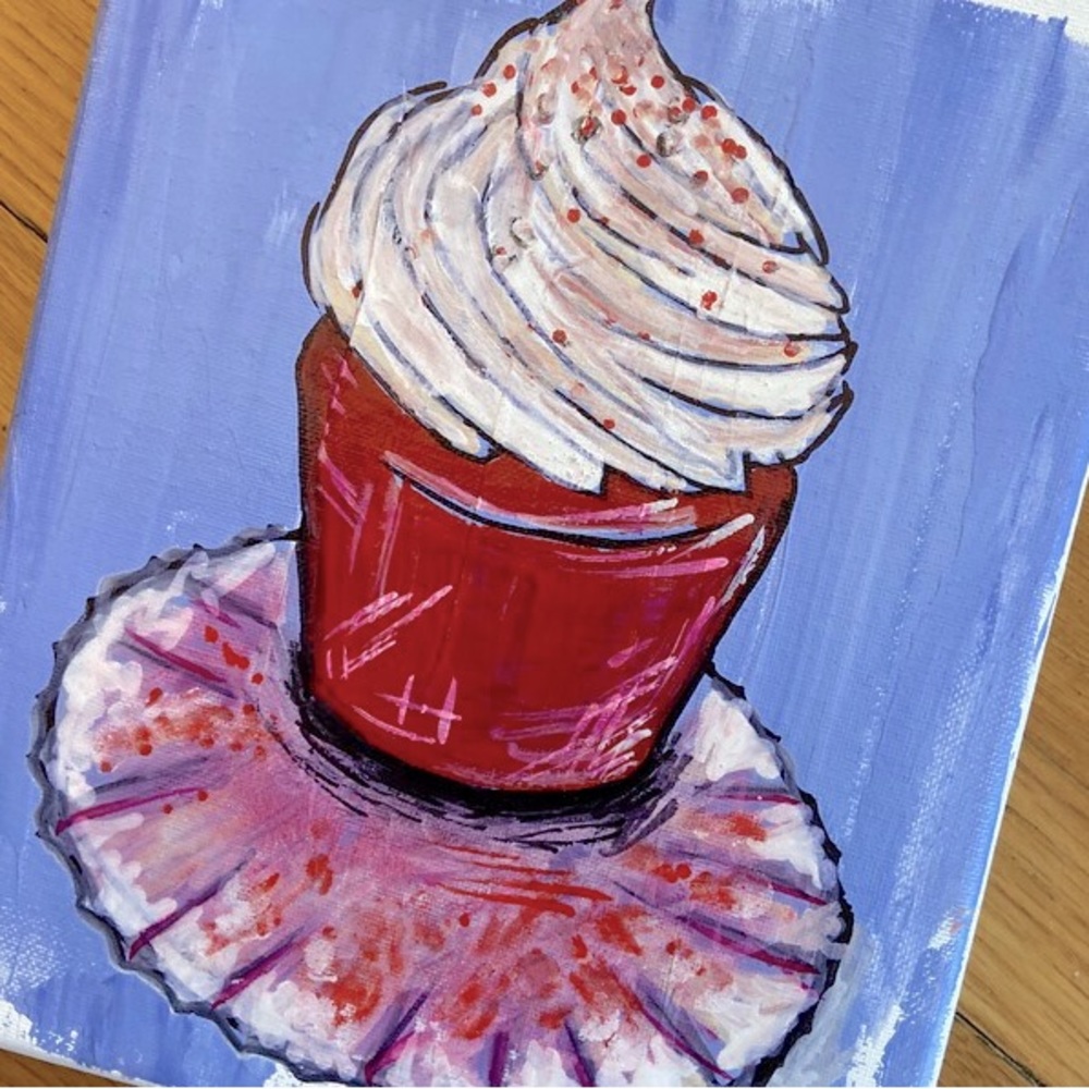 Cute cupcake painting
